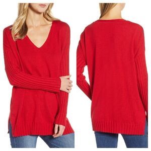 Vince Camuto V-Neck Ribbed Sweater Size Large